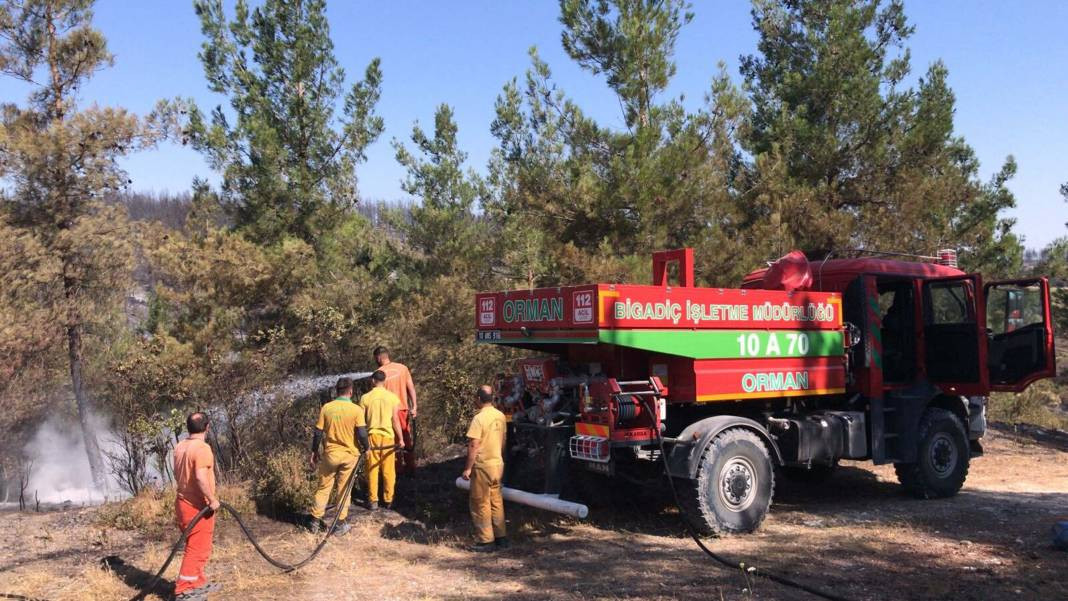 Balıkesir'deki orman yangını kontrol altına alındı - Resim: 7